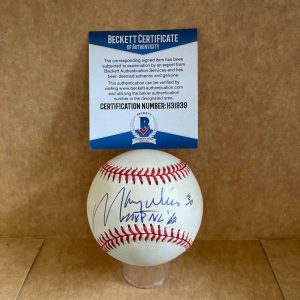 MAURY WILLS MVP NL 62 DODGERS SIGNED VINTAGE N.L. BASEBALL BAS H31939