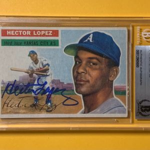 1956 TOPPS HECTOR LOPEZ A'S SIGNED BECKETT AUTHENTIC AUTO