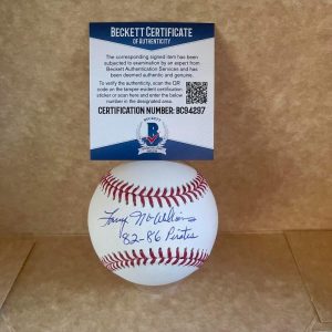 LARRY MCWILLIAMS 82-86 PIRATES SIGNED AUTOGRAPHED M.L. BASEBALL BECKETT