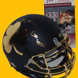 CHRIS TYREE signed (NOTRE DAME IRISH) Go Irish Fanatics mini football helmet JSA