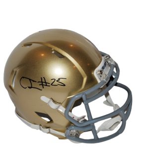 CHRIS TYREE signed (NOTRE DAME IRISH) Riddell Speed mini football helmet JSA