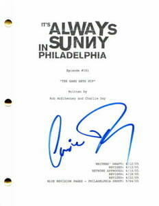CHARLIE DAY SIGNED AUTOGRAPH ITS ALWAYS SUNNY IN PHILADELPHIA FULL PILOT SCRIPT