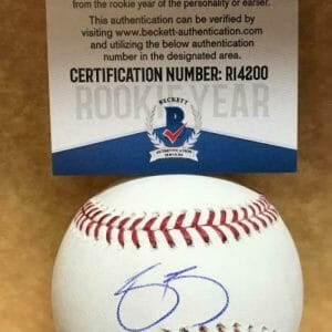 ZACK BURDI CHICAGO WHITE SOX ROOKIE YEAR SIGNED M.L. BASEBALL BECKETT R14200