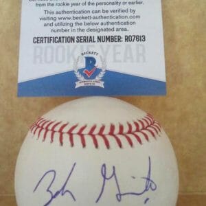 ZACK GRANITE MINNESOTA TWINS ROOKIE YEAR SIGNED M.L. BASEBALL BECKETT R07613