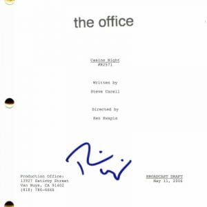 RAINN WILSON SIGNED AUTOGRAPH THE OFFICE - CASINO NIGHT FULL EPISODE SCRIPT BAS