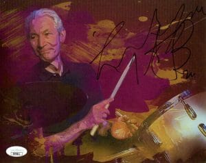 CHARLIE WATTS SIGNED AUTOGRAPH 8X10 ART PRINT PHOTO THE ROLLING STONES W/ JSA COLLECTIBLE MEMORABILIA