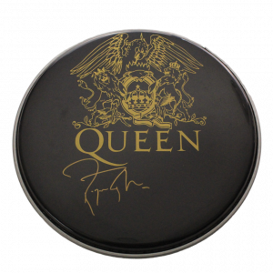 ROGER TAYLOR SIGNED AUTOGRAPH 12" DRUMHEAD - QUEEN SHEER HEART ATTACK W/ JSA LOA