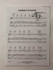 ROBERT PLANT SIGNED AUTOGRAPH STAIRWAY TO HEAVEN SHEET MUSIC LED ZEPPELIN W/ JSA COLLECTIBLE MEMORABILIA