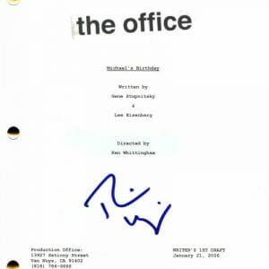 RAINN WILSON SIGNED AUTOGRAPH THE OFFICE MICHAEL'S BIRTHDAY EPISODE SCRIPT BAS
