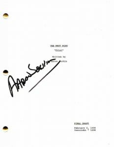 AARON SORKIN SIGNED AUTOGRAPH THE WEST WING FULL PILOT SCRIPT – THE NEWSROOM COLLECTIBLE MEMORABILIA