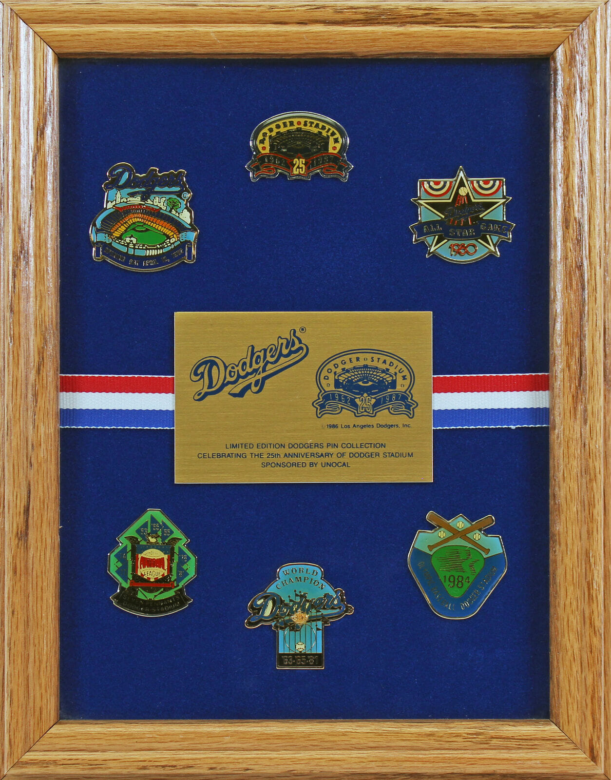 Dodgers Framed Limited Edition Dodger Stadium Collector 6 Pin Set ...