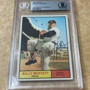 1961 TOPPS BILLY MUFFETT RED SOX SIGNED CARD BECKETT AUTHENTIC AUTOGRAPHED