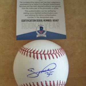 SANDY BAEZ DETROIT TIGERS ROOKIE YEAR SIGNED AUTO M.L. BASEBALL BECKETT R01167