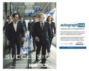 "Succession" AUTOGRAPHS Signed 8x10 Photo - Brian Cox, Jesse Armstrong +5 ACOA