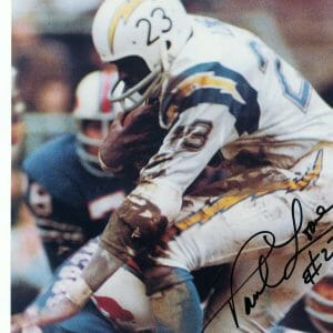 +PAUL LOWE SAN DIEGO CHARGERS RUNNING BAC SIGNED AUTOGRAPHED 8X10 PHOTO