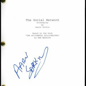 Aaron Sorkin "The Social Network" AUTOGRAPH Signed Full Script Screenplay ACOA
