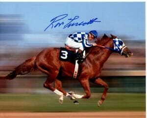 RON TURCOTTE Signed Autographed 8x10 SECRETARIAT JOCKEY Photo