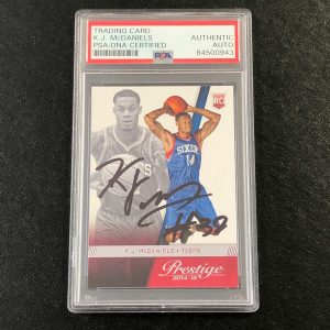 2014-15 Panini Prestige #187 KJ McDaniels Signed Card AUTO 10 PSA Slabbed RC 76e