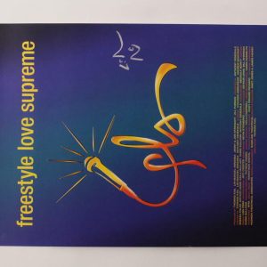 LIN MANUEL MIRANDA AUTOGRAPH FREESTYLE LOVE SUPREME BROADWAY WINDOW CARD - JSA