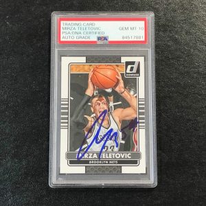 2014-15 Donruss Basketball #64 Mirza Teletovic Signed Card AUTO 10 PSA Slabbed N