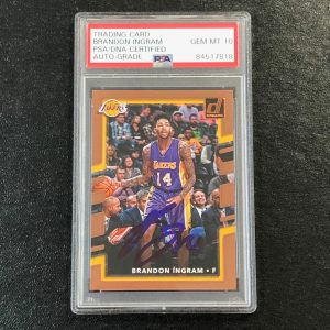 2017-18 Donruss Basketball #67 Brandon Ingram Signed Card AUTO 10 PSA Slabbed La
