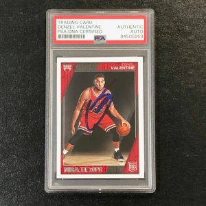 2017-18 Donruss Basketball #24 Denzel Valentine Signed Card AUTO PSA Slabbed RC