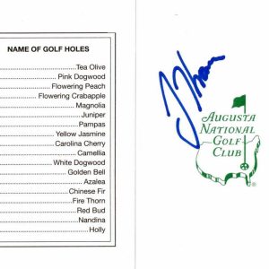 JUSTIN THOMAS SIGNED AUTOGRAPH AUGUSTA NATIONAL SCORECARD - PGA CHAMPION JSA COA
