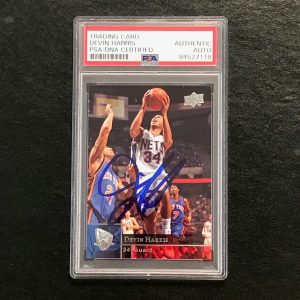 2009-10 Upper Deck Basketball #114 Devin Harris Signed Card AUTO PSA Slabbed Net