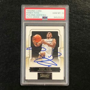 2009-10 Classics Basketball #83 Randy Foye Signed Card AUTO 10 PSA Slabbed Wizar