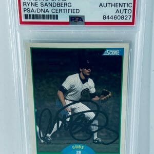 Ryne Sandberg Chicago Cubs signed 1989 Score #35 Card PSA/DNA Slabbed