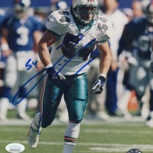 ZACH THOMAS MIAMI DOLPHINS SIGNED AUTOGRAPHED 8X10 PHOTO JSA WPP532160
