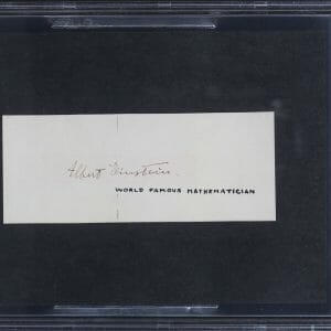 Albert Einstein Authentic Signed 2x5 Cut Signature Autographed BAS Slabbed