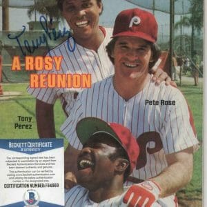 TONY PEREZ SIGNED SPORTS ILLUSTRATED A ROSY REUNION BECKETT F94669