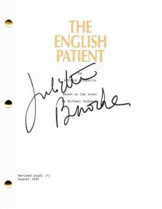 JULIETTE BINOCHE SIGNED AUTOGRAPH THE ENGLISH PATIENT FULL MOVIE SCRIPT – OSCAR COLLECTIBLE MEMORABILIA