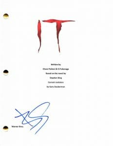 BILL SKARSGARD SIGNED AUTOGRAPH STEPHEN KING IT FULL MOVIE SCRIPT – PENNYWISE COLLECTIBLE MEMORABILIA