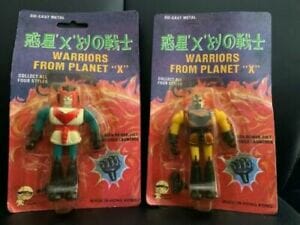 WARRIORS FROM PLANET "X" LOT OF 2 VERY RARE VINTAGE DIE CAST TOYS IN PACKAGES