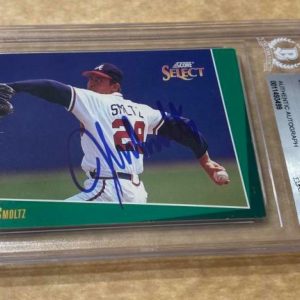 1993 SELECT JOHN SMOLTZ BRAVES SIGNED CARD BECKETT AUTHENTIC AUTOGRAPHED