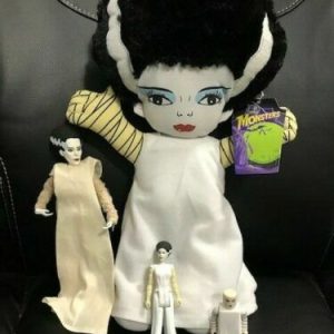 BRIDE OF FRANKENSTEIN LOT OF 4 TOYS INCLUDING MONSTERS PLUSH DOLL+TAG MEGO DOLL