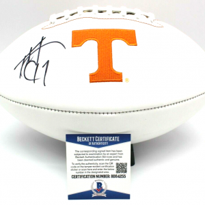 Tee Martin Signed Tennessee Volunteers Logo Football W/Beckett COA BD64255