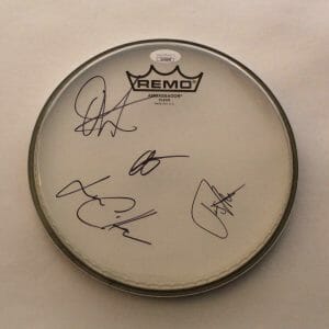 WE CAME AS ROMANS BAND X4 SIGNED AUTOGRAPH 8" DRUMHEAD - WCAR, COLD LIKE WAR JSA