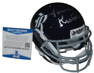 TOMMY KRAMER signed (RICE OWLS) mini football helmet BECKETT BAS BE24845