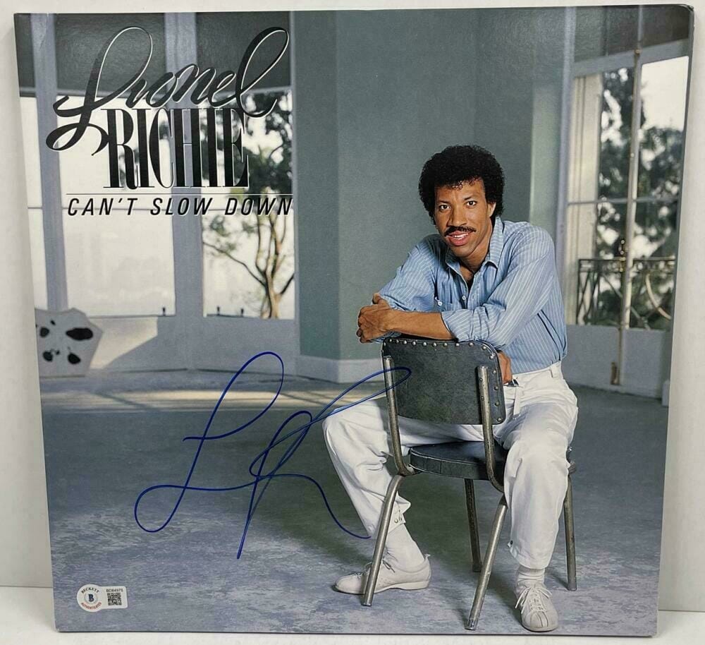 LIONEL RICHIE SIGNED CAN'T SLOW DOWN ALBUM VINYL AUTOGRAPH PROOF ...