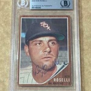 1962 TOPPS BOB ROSELLI #363 WHITE SOX SIGNED CARD BECKETT AUTHENTIC AUTO VINTAGE