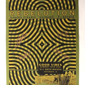 REBELUTION X4 SIGNED AUTOGRAPH 18X24 CONCERT TOUR POSTER - GOOD VIBES TOUR JSA