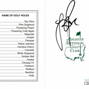 JUSTIN ROSE SIGNED AUTOGRAPH AUGUSTA NATIONAL MASTERS SCORECARD - RARE - W/ JSA