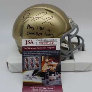 Brandon Joseph Signed Notre Dame Fighting Irish Mini Helmet w/JSA COA Witness #2
