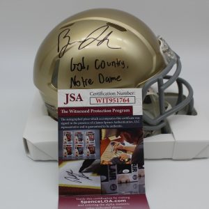 Brandon Joseph Signed Notre Dame Fighting Irish Mini Helmet w/JSA COA Witness #3