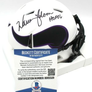 Warren Moon Signed Vikings Lunar Eclipse Mini Helmet w/Beckett COA BD65528