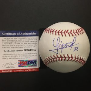 YOAN LOPEZ ARIZONA DIAMONDBACKS SIGNED BASEBALL PSA RB01295