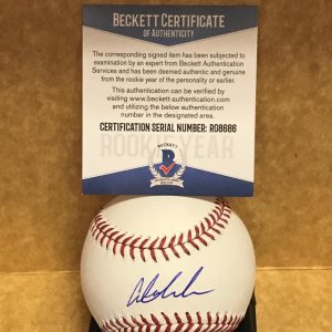 AUSTIN MEADOWS PITTSBURGH PIRATES ROOKIE YEAR SIGNED ML BASEBALL BECKETT R08686